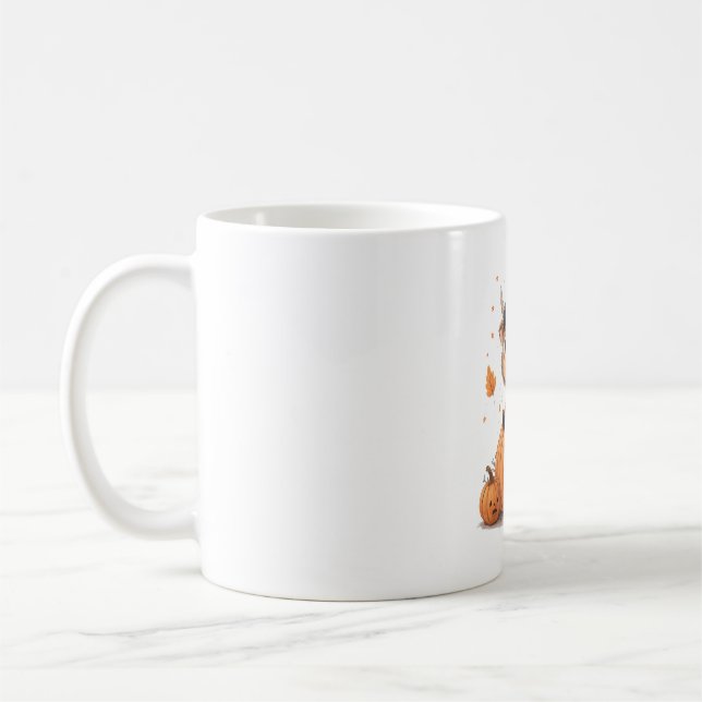 Retro Halloween Highland Cow Coffee Mug (Left)