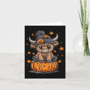 Retro Halloween Highland Cow Moo I Mean Boo Fall P Card