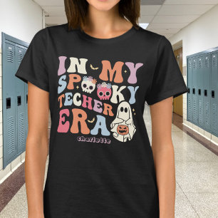 Retro Halloween In My Spooky Teacher Era with Name T-Shirt