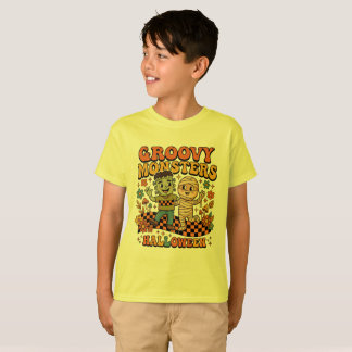 Retro Halloween Kids T-Shirt , Groovy Monsters