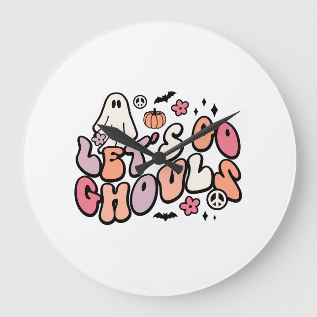 Retro Halloween Large Clock (Front)