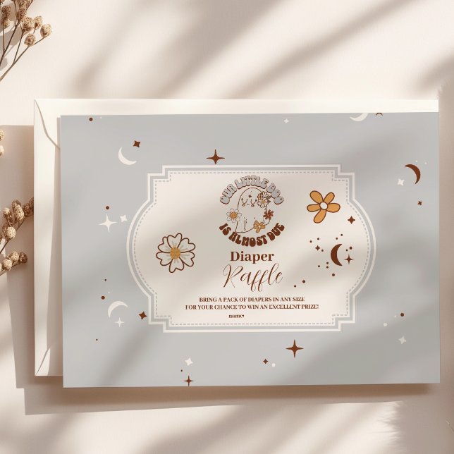 Retro Halloween Little Boo Baby Raffle Diapper Enclosure Card (Creator Uploaded)