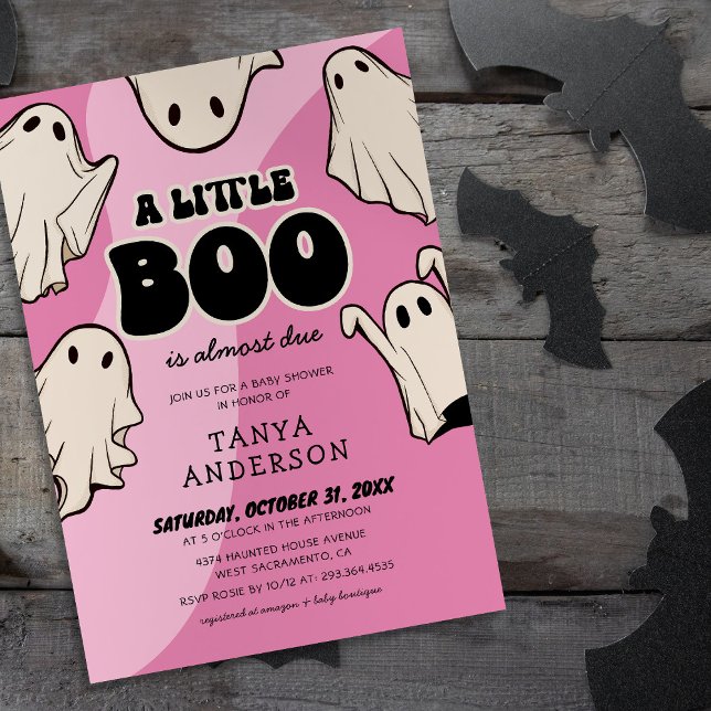 Retro Halloween Little Boo Baby Shower Invitation (Creator Uploaded)