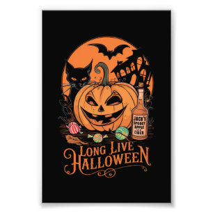 Retro Halloween Long Live Fall Spooky Season  Photo Print