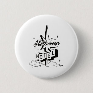 Retro Halloween Motel Shirt Creepy Vintage Haunted 6 Cm Round Badge