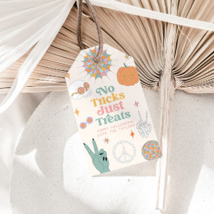 Retro Halloween No Tricks Just Treats Gift Tags