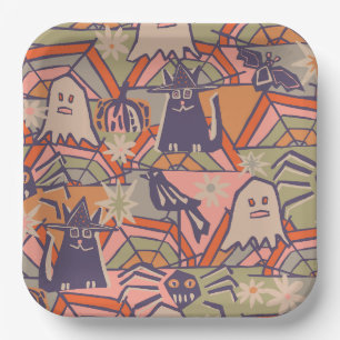 Retro Halloween  Paper Plate