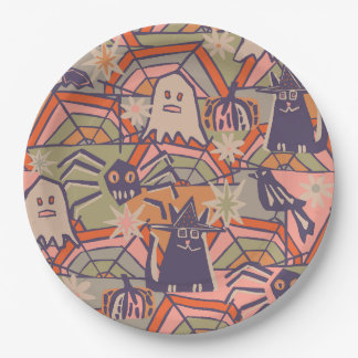 Retro Halloween Paper Plate
