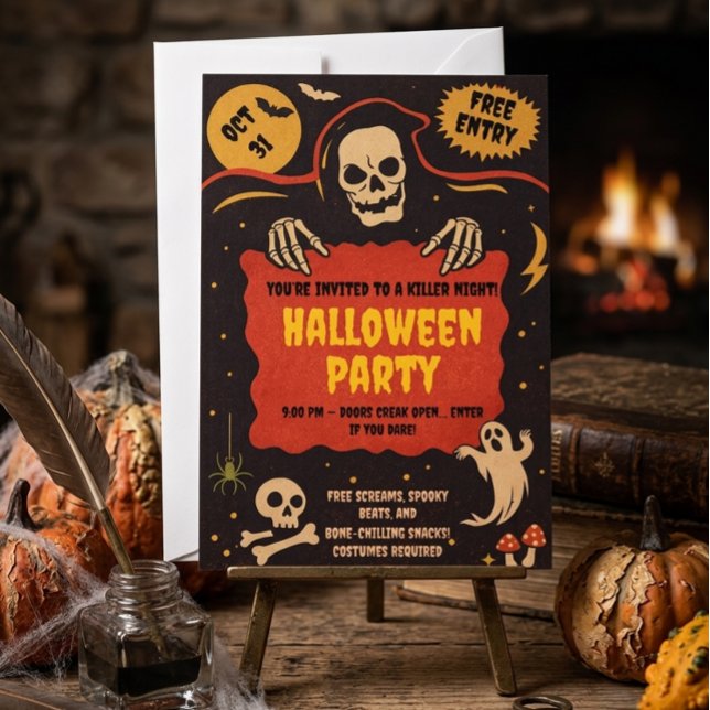 Retro Halloween Party Invitation  (Creator Uploaded)
