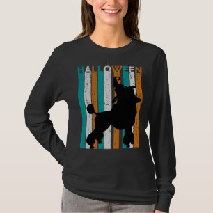 Retro Halloween Poodle Silhouette Vintage Cute T-Shirt