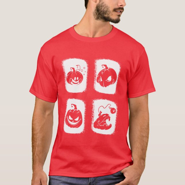 Retro Halloween Pumpkin Funny Halloween Pumpkins g T-Shirt (Front)