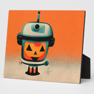 Retro Halloween Robot 002 • Cute Custom Kids Art Plaque