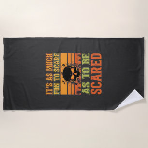 Retro Halloween Scare Skull Design_1 Beach Towel