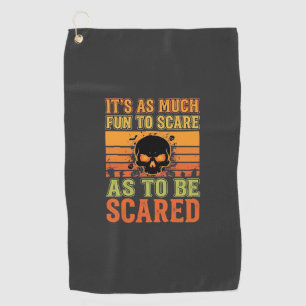 Retro Halloween Scare Skull Design_1 Golf Towel