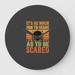 Retro Halloween Scare Skull Design_1 Large Clock