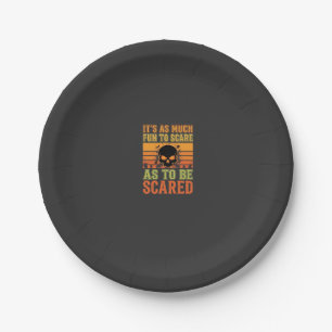 Retro Halloween Scare Skull Design_1 Paper Plate