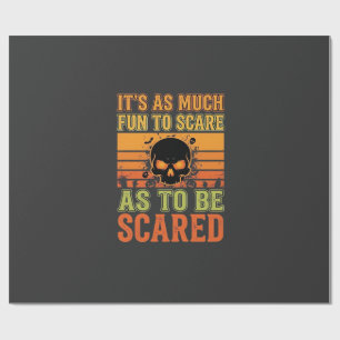Retro Halloween Scare Skull Design_1 Wrapping Paper