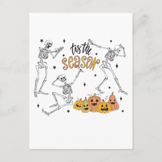 Retro Halloween Shirt, Funny Halloween Skull Postcard (Front)