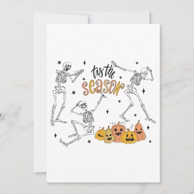 Retro Halloween Shirt, Funny Halloween Skull Thank You Card (Front)