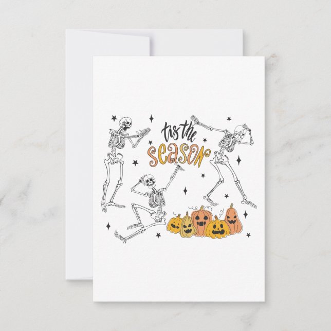 Retro Halloween Shirt, Funny Halloween Skull Thank You Card (Front)