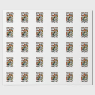 Retro Halloween Shirt with Vintage Spooky Stripe A Wrapping Paper