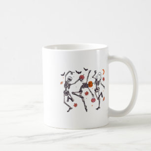 Retro Halloween Skeleton Dancing Pumpkin Gift Men Coffee Mug