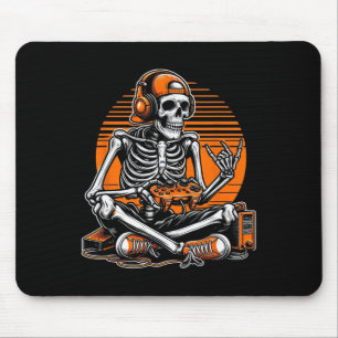 Retro Halloween Skeleton Gamer Video Gaming Boys M Mouse Mat
