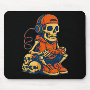 Retro Halloween Skeleton Gamer Video Gaming Boys M Mouse Mat