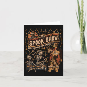 Retro Halloween Skeleton Horror Monster Midnight S Card