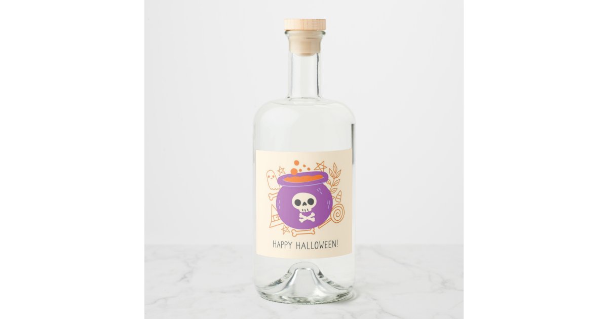 Retro Halloween Spooky potion elixir Liquor Bottle Label | Zazzle