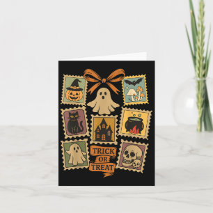 Retro Halloween Stamp Icons Funny Halloween Stamp  Card
