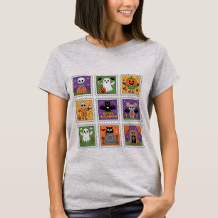 Retro Halloween Stamps Cute Vintage Halloween T-Shirt