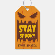 Retro Halloween Stay Spooky Orange Pumpkin Face