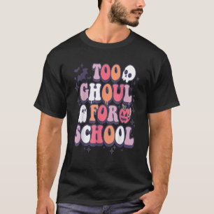 Retro Halloween Teacher Ghouls Groovy School Trick T-Shirt