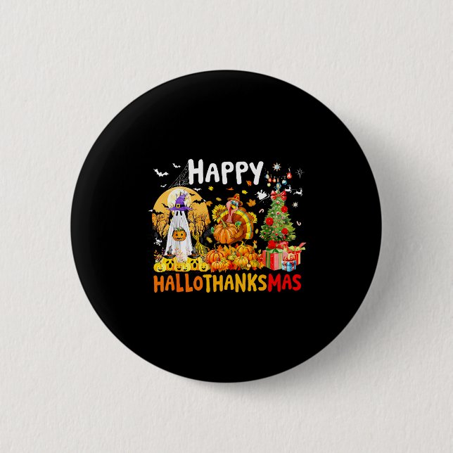 Retro Halloween Thanksgiving Christmas Happy Hallo 6 Cm Round Badge (Front)