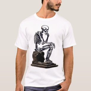 Retro Halloween "the thinker" skeleton Masterpiece T-Shirt