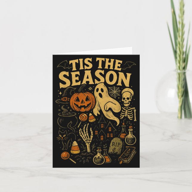 Retro Halloween Tis' The Season  Card (Front)