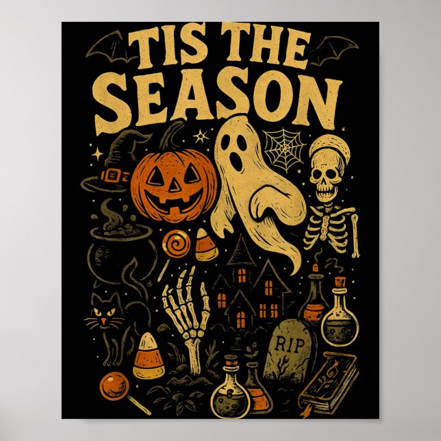 Retro Halloween Tis' The Season  Poster (Front)