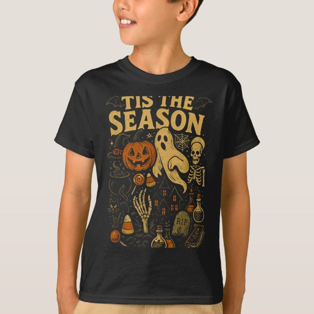 Retro Halloween Tis' The Season  T-Shirt (Front)