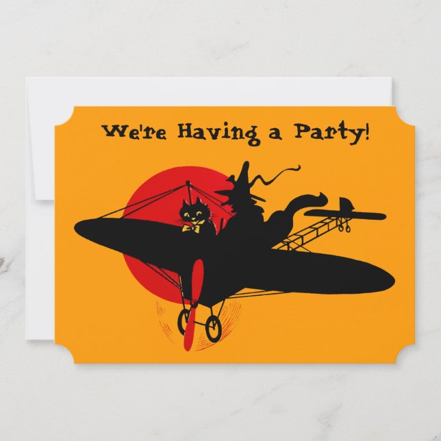 Retro Halloween Witch Party Invitation (Front)