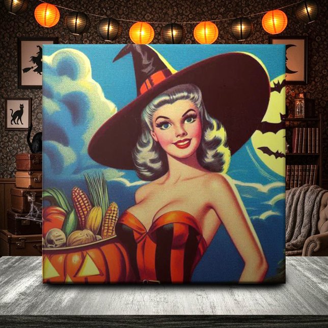 Retro halloween Witch Pin-up Tile (Creator Uploaded)