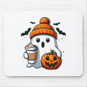 Retro Halloween Women Shirt Cute Ghost Drink Pumpk Mouse Mat