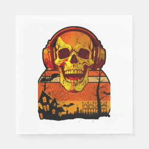 Retro Hallowen Skull Sticker Napkin