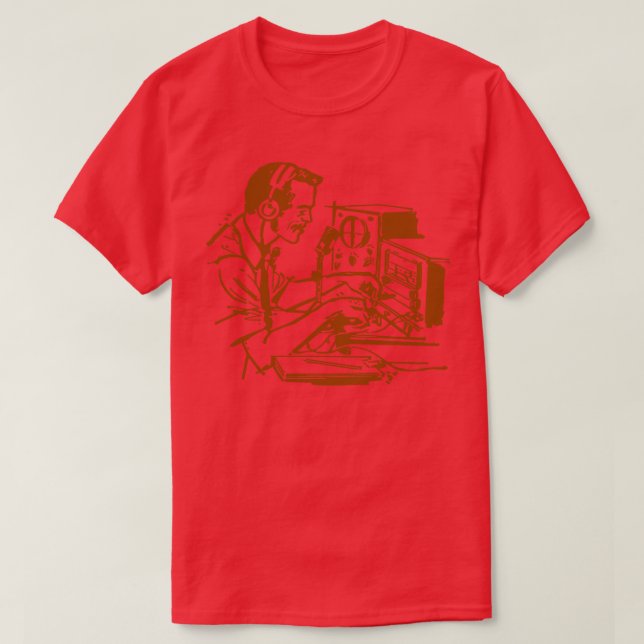 Retro Ham Radio Operator  T-Shirt (Design Front)