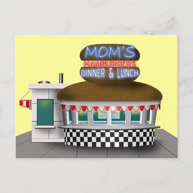 Retro Hamburger Stand Postcard (Front)