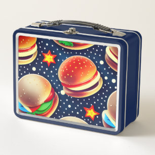 Retro Hamburgers Metal Lunch Box