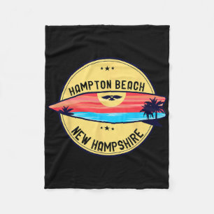 Retro Hampton Beach New Hampshire Beach Surfing Me Fleece Blanket