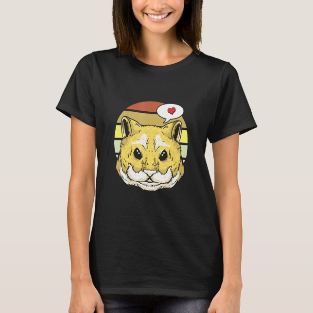 Retro Hamster Head Rodent Animal Owner Mouse Pet T-Shirt (Front)