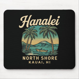 Retro Hanalei Shirt North Shore Vintage Hawaii Sur Mouse Mat