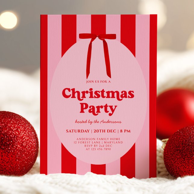 Retro Hand Drawn Christmas Party Invitation (Creator Uploaded)